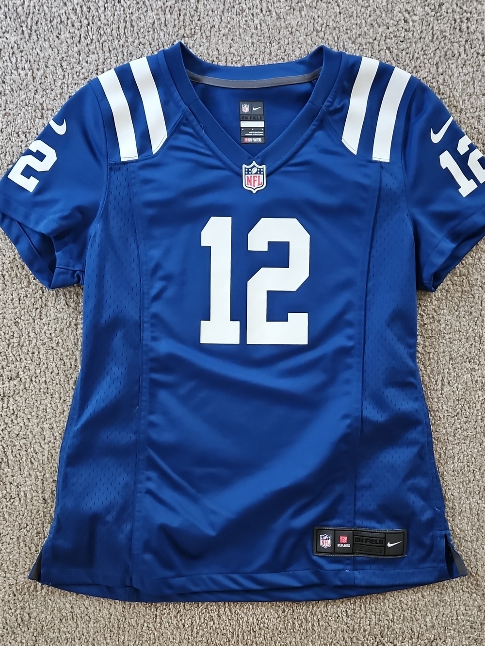 Nike NFL Indianapolis Colts Andrew Luck #12 On Field Womens Blue Jersey Medium
